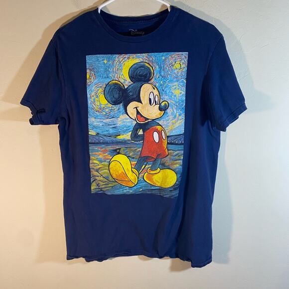 Disney Blue Mickey Mouse Short Sleeve Tee Shirt Medium - Picture 3 of 6